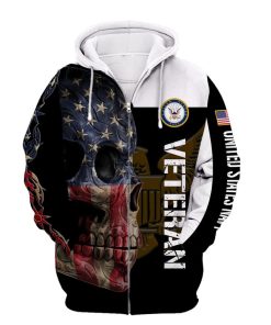Us Navy Veteran Skull Full Print Hoodie, T Shirt, Bomber