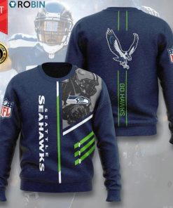 Seattle Seahawks Go Hawks Full Printer Sweater