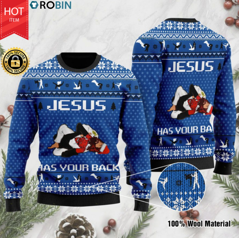 Jesus Has Your Back Ugly Christmas Sweater