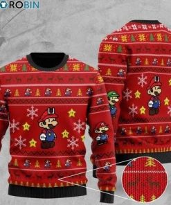 Super Mario All Over Printed Christmas Ugly Sweater