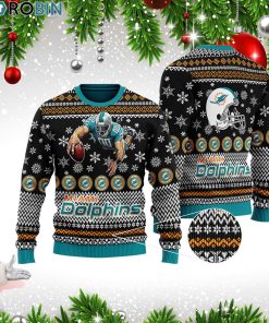 Miami Dolphins 3D Printed Ugly Christmas Wool Sweater Miami Dolphins 3D Printed Ugly Christmas Wool Sweater