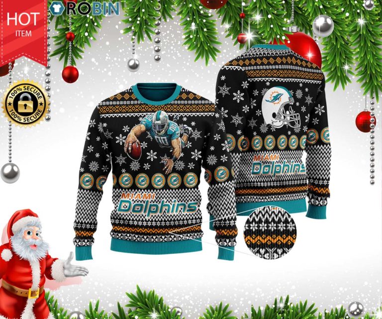 Miami Dolphins 3D Printed Ugly Christmas Wool Sweater