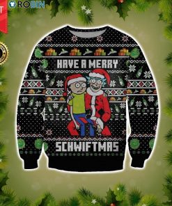 Rick and Morty Have A Merry Schwiftmas Christmas Wool Sweater