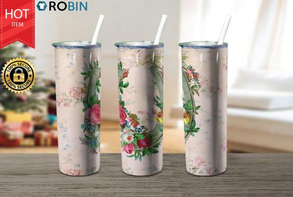 Cowgirl Horseshoe Horse Floral 17oz Tumbler