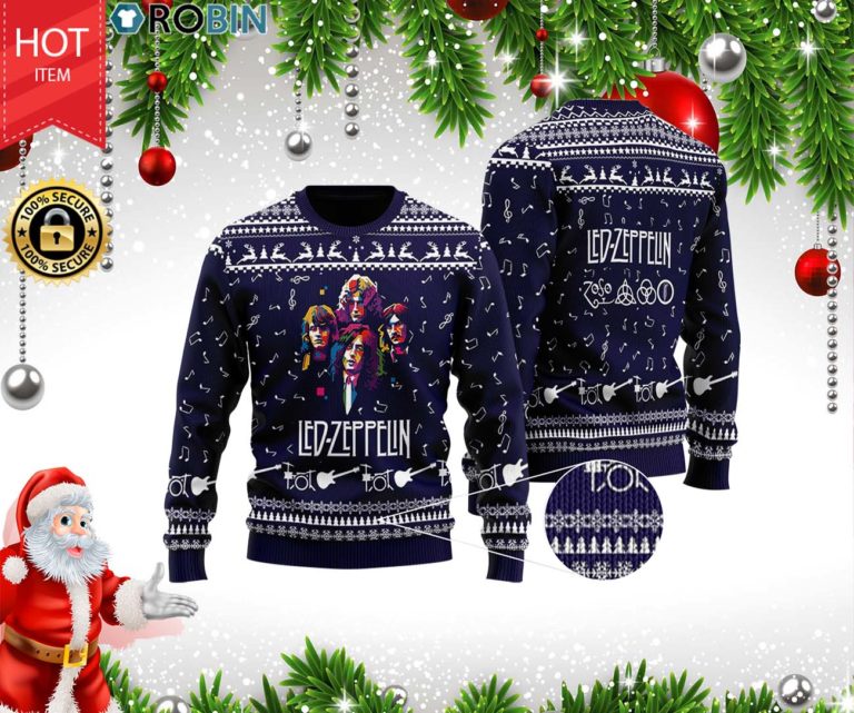 Led Zeppelin Band 3D Printed Christmas Sweater