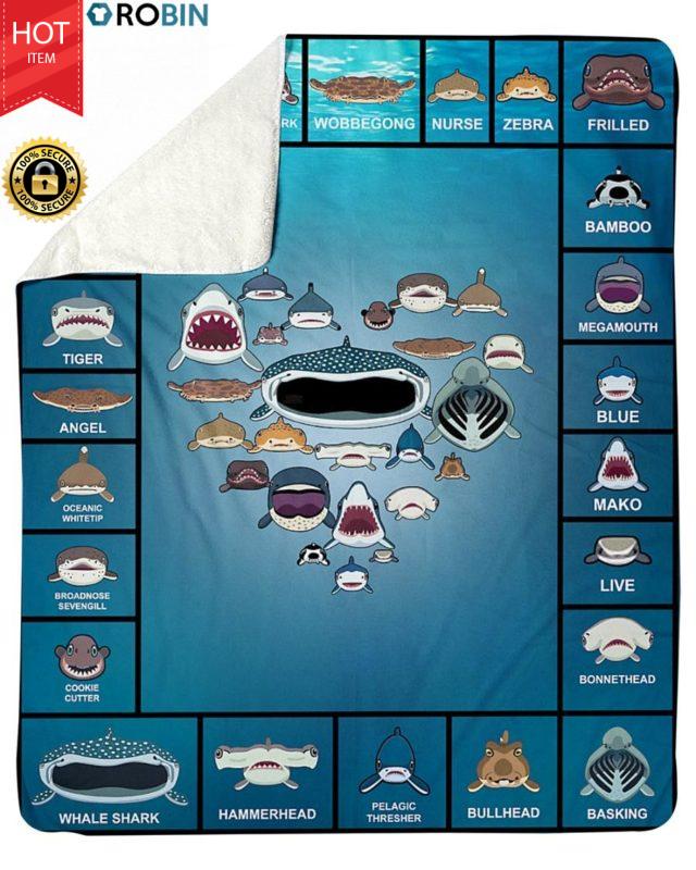Love Sharks Quilt and Fleece Blanket