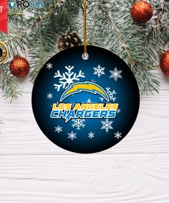 Los Angeles Chargers Merry Christmas Circle Ornament