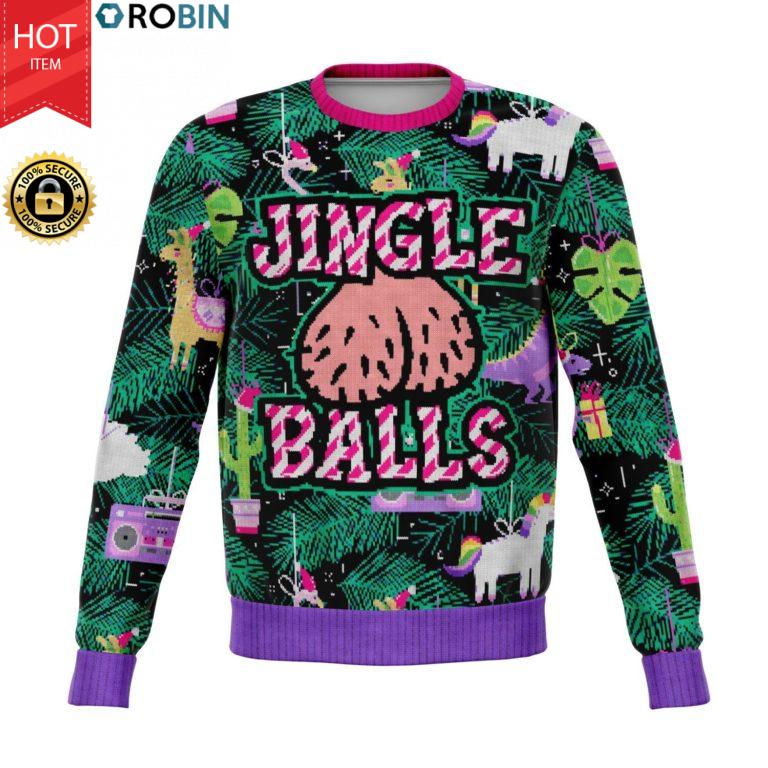 Jingle Ball Jingle Bell Christmas 3D Allover Printed Wool Sweater