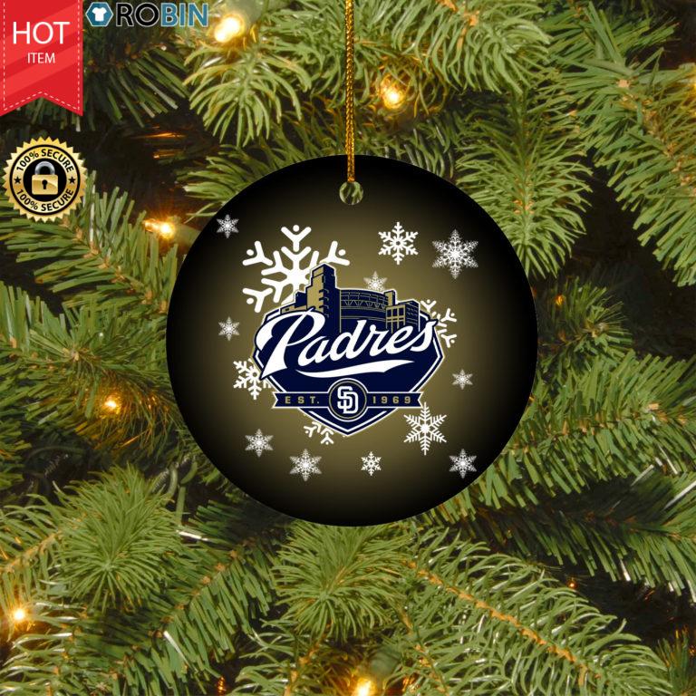 San Diego Padres Merry Christmas Circle Ornament