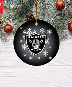 Las Vegas Raiders Merry Christmas Circle Ornament Las Vegas Raiders Merry Christmas Circle Ornament