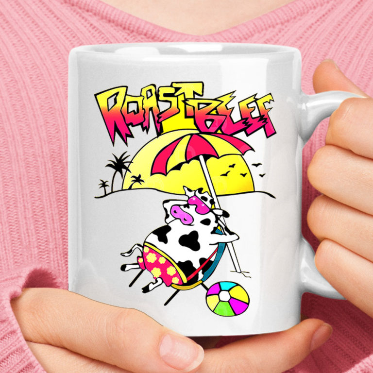 Cow On Beach Roast Beef Dustin Stranger Things Mug