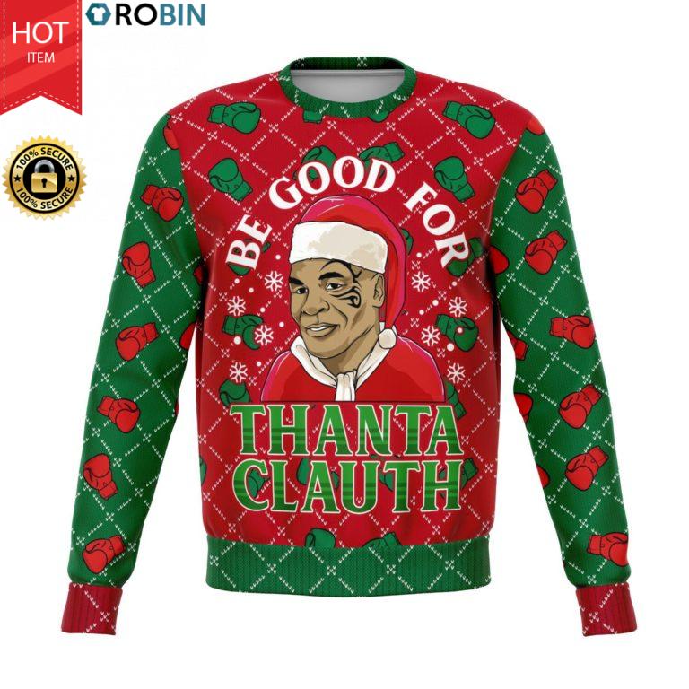 Mike Tyson Be Good For Thanta Clauth All-Over Printed Wool Sweaters