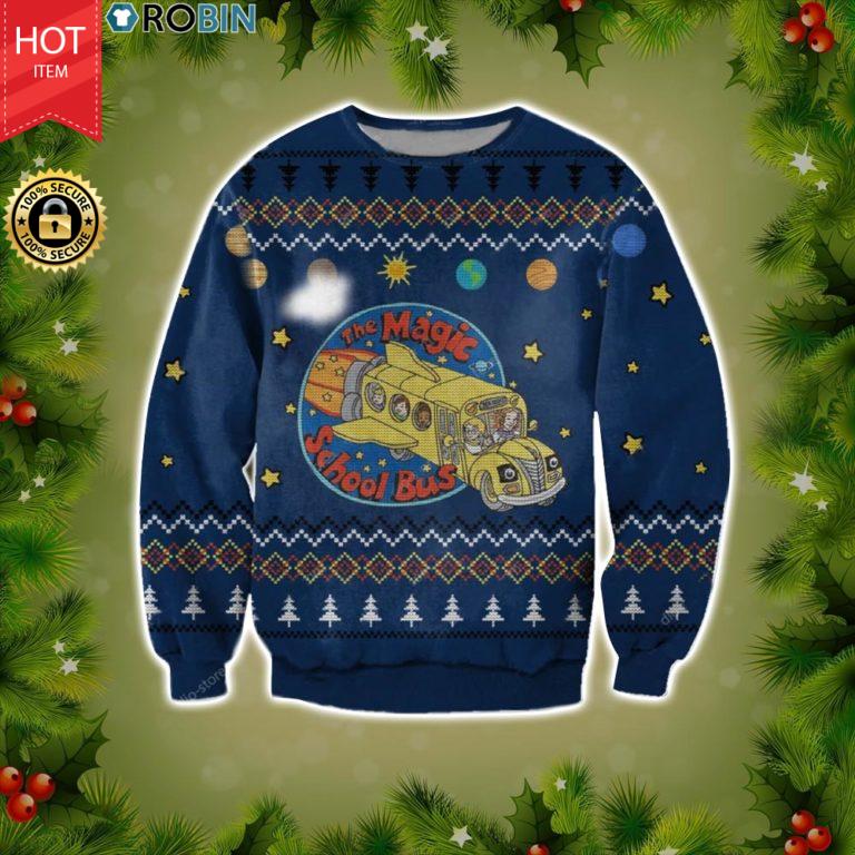 The Magic School Bus AOP Christmas Wool Sweater