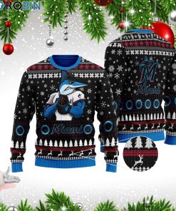 Miami Marlins 3D Printed Ugly Christmas Wool Sweater