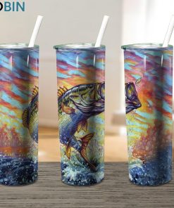 Bass Fish Jumping Water Fishing 17oz Tumbler