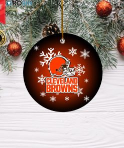 Cleveland Browns Christmas Merry Christmas Circle Ornament