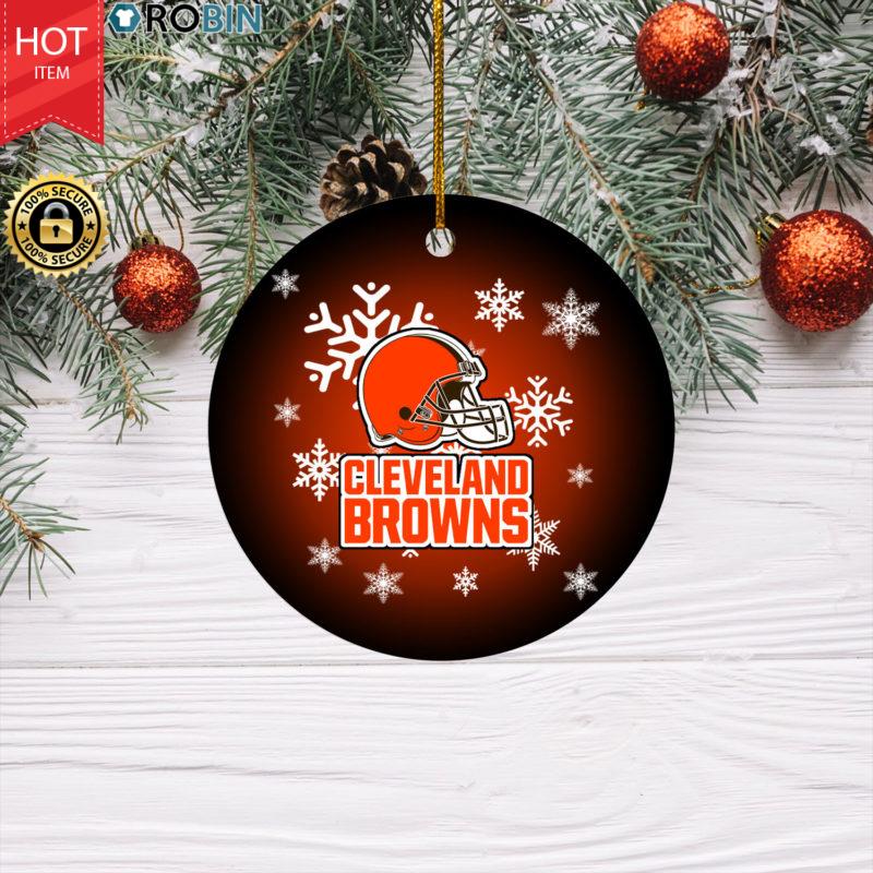Cleveland Browns Christmas Merry Christmas Circle Ornament