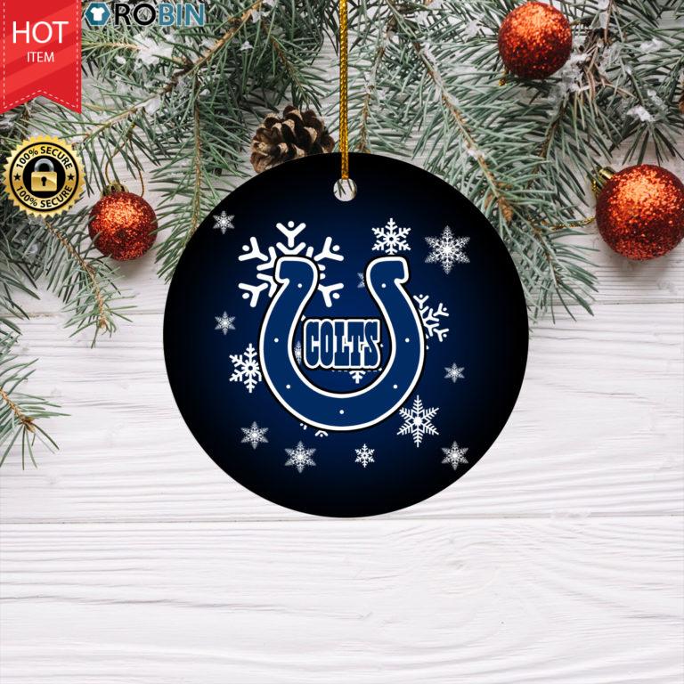 Indianapolis Colts Merry Christmas Circle Ornament