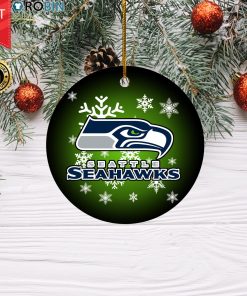 Seattle Seahawks Merry Christmas Circle Ornament