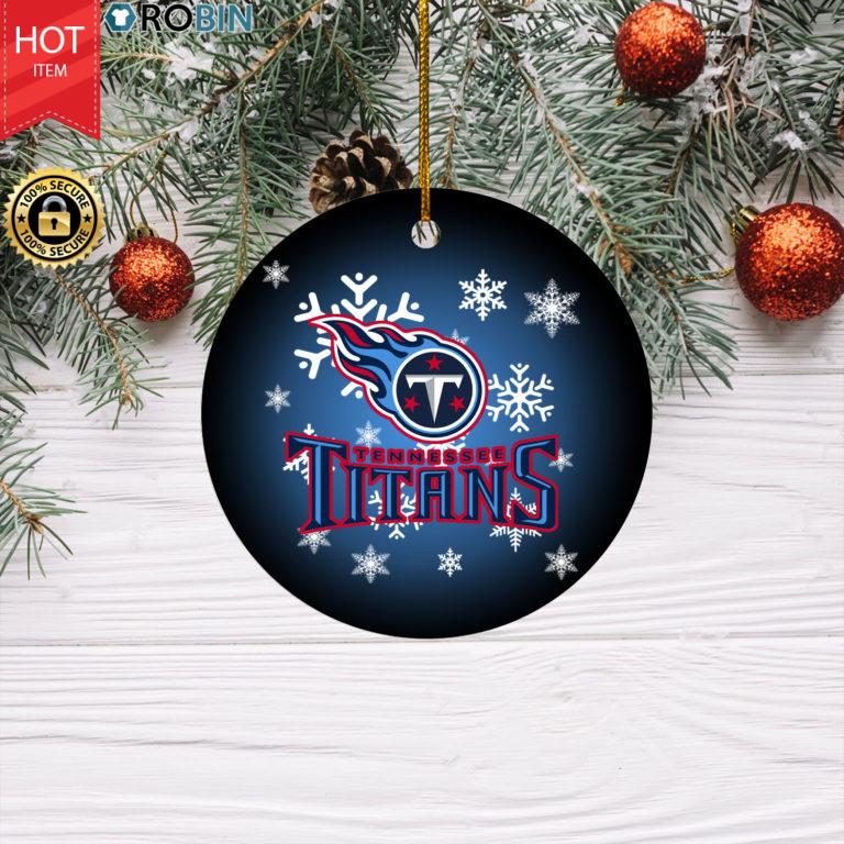 Tennessee Titans Merry Christmas Circle Ornament