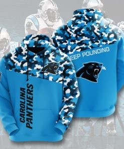 Carolina Panthers Keep Pounding Camo Full Printed Hoodie Carolina Panthers Keep Pounding Camo Full Printed Hoodie