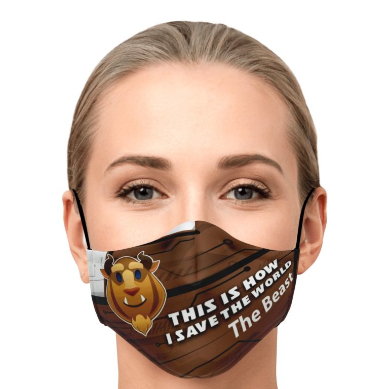 This Is How I Save The World The Beast Disney Face Mask With PM2.5 Filters