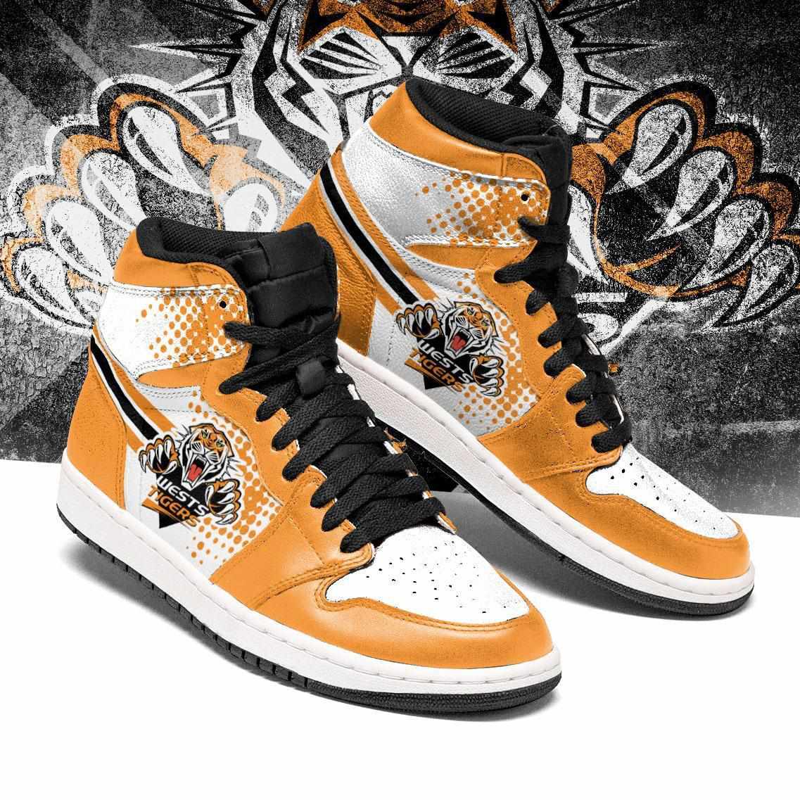 RLF Wests Tigers Sneaker Boots - Jordan 1 High - RobinPlaceFabrics