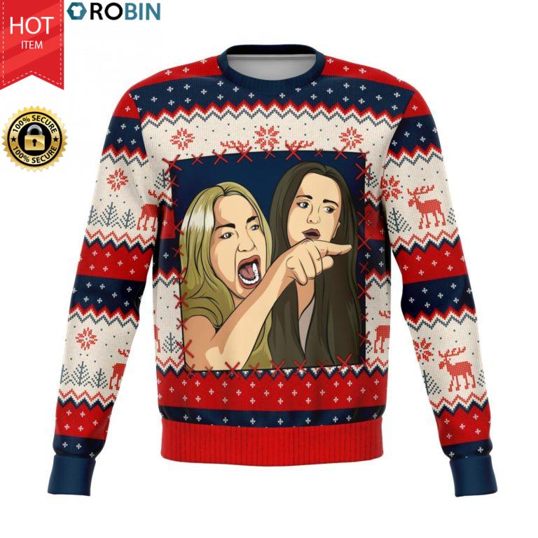 Woman Yelling At A Cat Meme #1 All-Over Printed Wool Sweaters