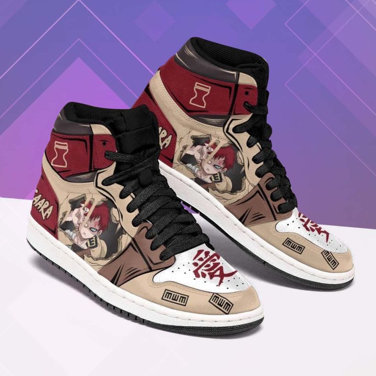 Gaara Jordan 1 High Sneakers – Naruto Manga Shoes