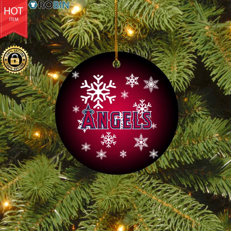 Los Angeles Angels Merry Christmas Circle Ornament