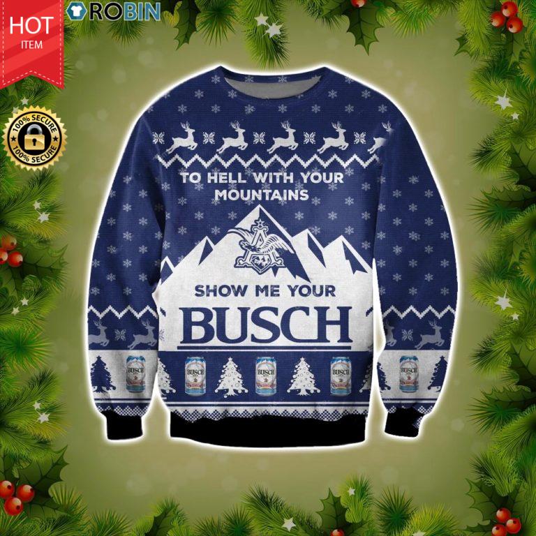 Show Me Your Busch Christmas Wool Ugly Sweater