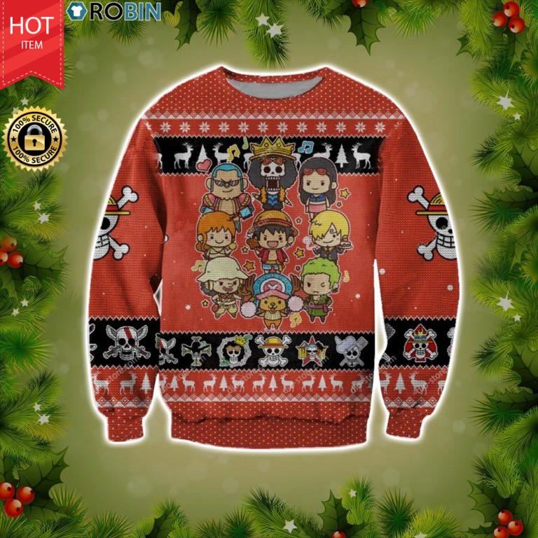 One Piece Straw Hat Crew Members Ugly Wool Sweater