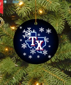 Texas Rangers Merry Christmas Circle Ornament