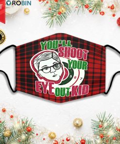 I Just Like To Smile You'll Shoot Your Eye Out Kid Elf Xmas Face Mask + PM2.5 Filter