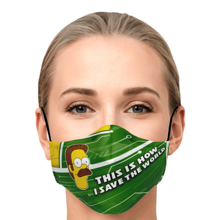 This Is How I Save The World Ned Flanders Face Mask With PM2.5 Filters