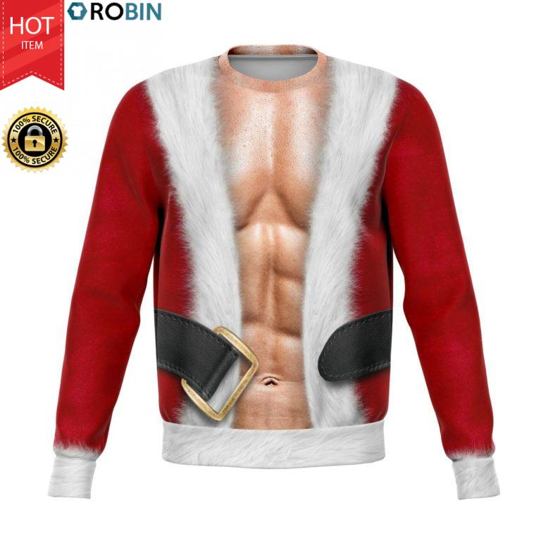 White Skin Ripped Body Funny Christmas 3D Allover Printed Wool Sweater