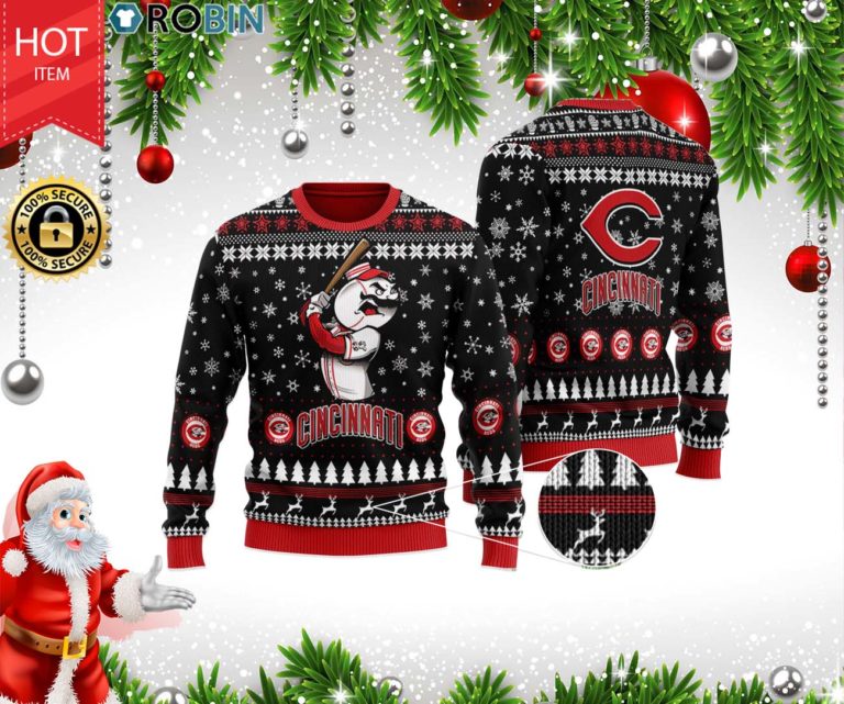 Cincinnati Reds 3D Print Christmas Wool Sweater