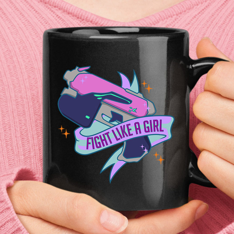 Fight Like A Girl D.Va Gun Overwatch Mug