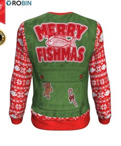 Happy Merry Fishmas For Fishing Lover All-Over Printed Wool Sweater
