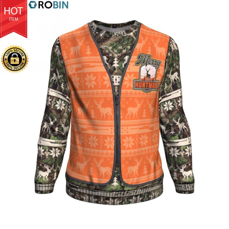 Happy Merry Huntmas For Hunting Lover All-Over Printed Wool Sweater