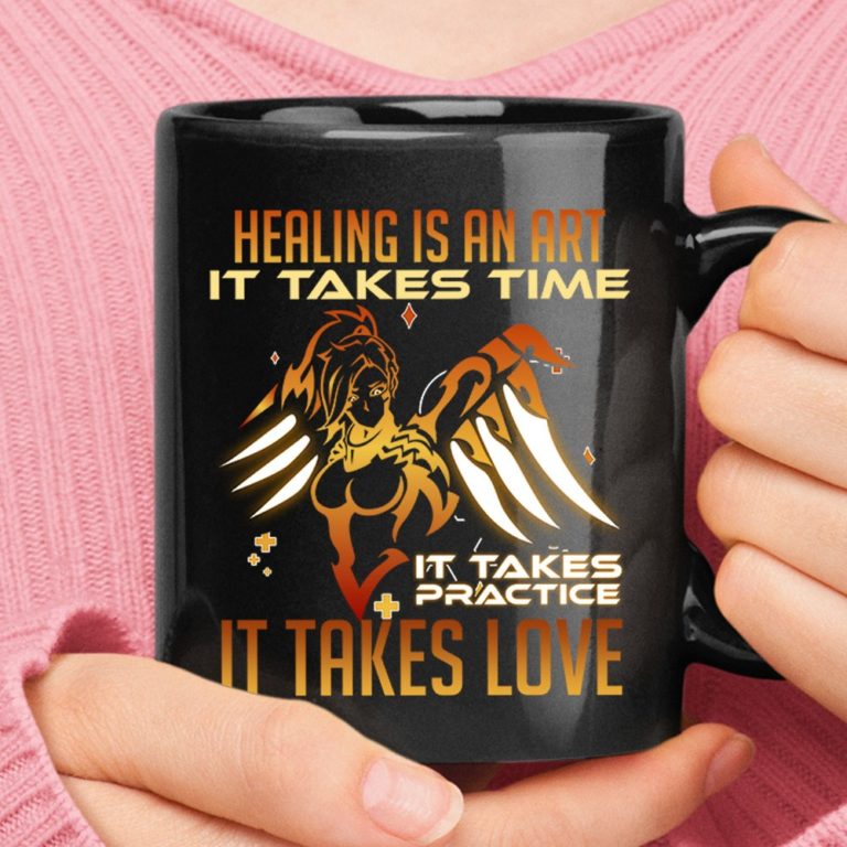 Healing Is An Art It Takes Time Practice Love Mercy Overwatch Mug