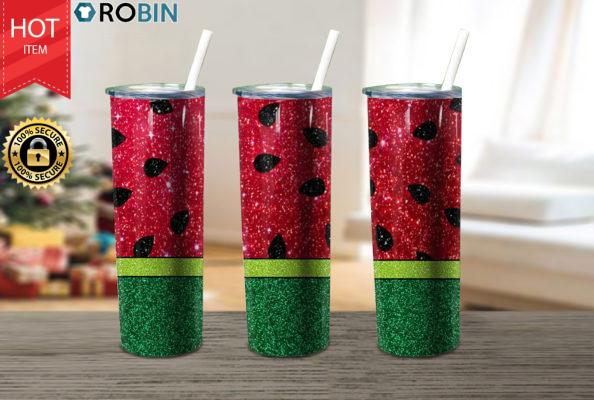 Watermelon Glitter Tumbler Christmas 17oz Tumbler