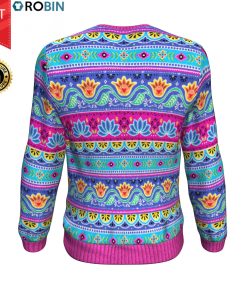 I'll Be OHM For Christmas All-Over Printed Wool Sweater