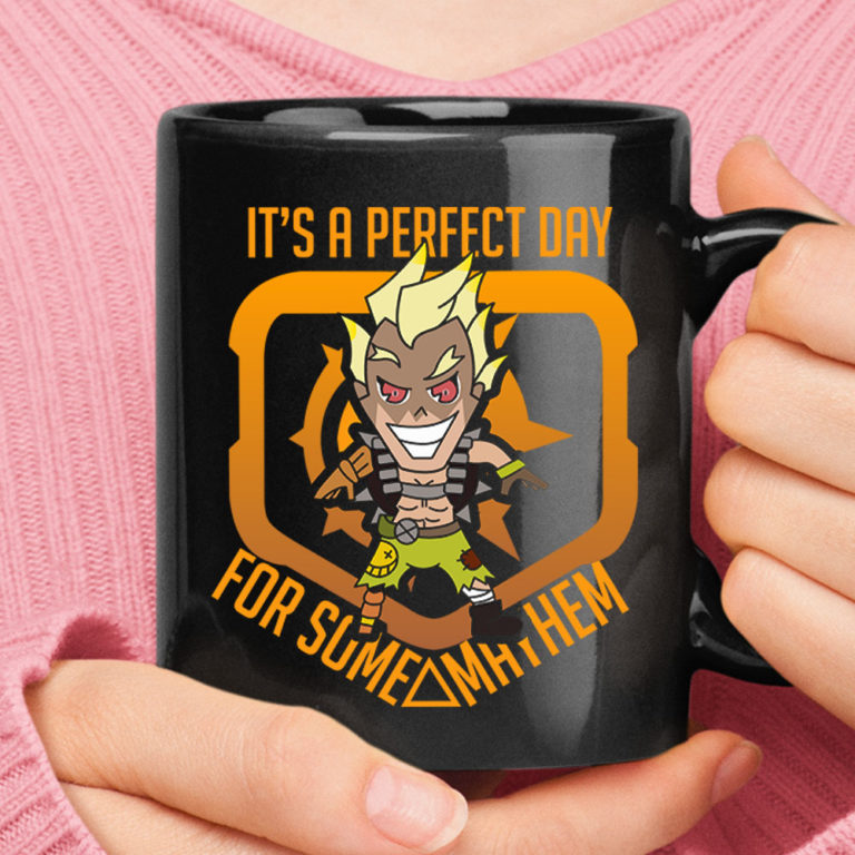 It's Perfect Day For Some Mayhem Chibi Junkrat Overwatch Mug