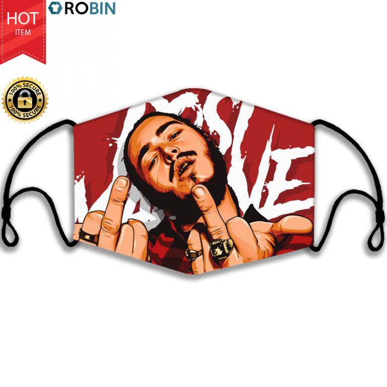 Post Malone Middle Finger Face Mask + PM2.5 Filter