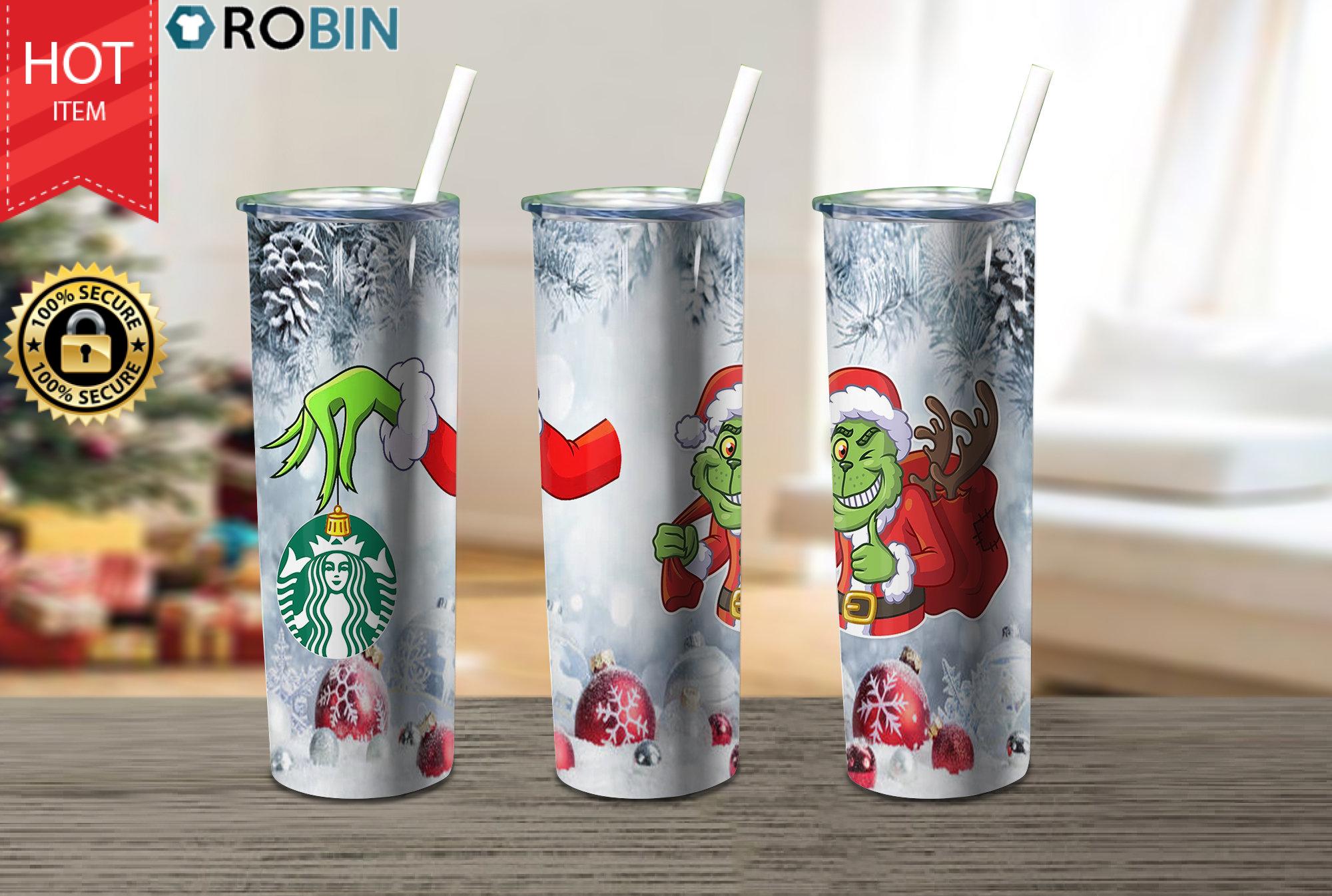 Christmas Grinch Starbucks 17oz Tumbler RobinPlaceFabrics