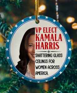 VP Elect Kamala Harris Shattering The Glass Ceilings For Women Across America Christmas Ceramic Ornament