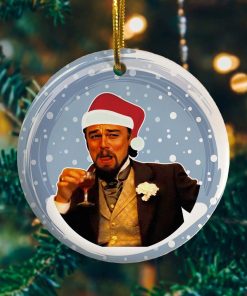 Leo Laughing Meme Funny Christmas Ceramic Ornament