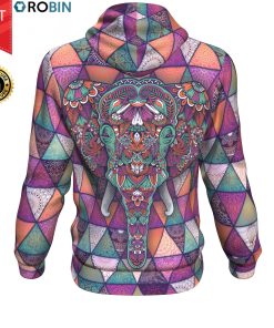 Mandala Elephant All-Over Printed Hoodie Mandala Elephant All-Over Printed Hoodie