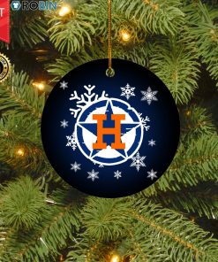 Houston Astros Merry Christmas Circle Ornament